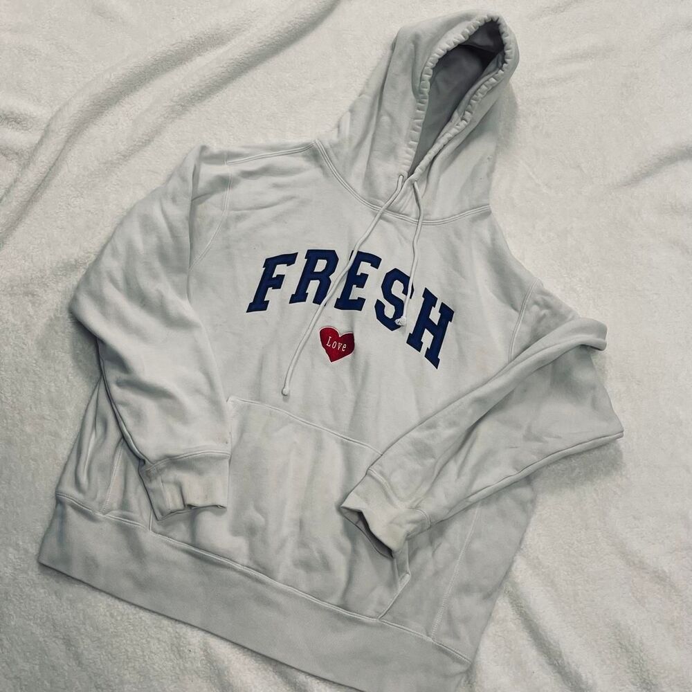 Unbranded Women's Grey and White Hoodie